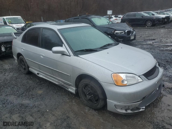 2002 Honda Civic EX with VIN 1HGES257X2L018588, listed as a Copart auction lot 48757935 with 222,775 mi miles and Salvage Title. Bid and sale history available at carsss.com. Image 4.