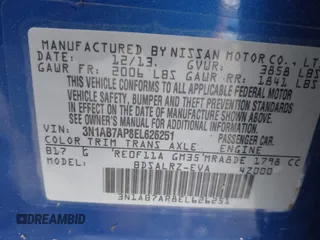 2014 Nissan Sentra SR z VIN 3N1AB7AP8EL626251, wystawiony jako IAAI lot #42319434 z przebiegiem 94 129 mil mil oraz . Historia ofert i sprzedaży dostępna na DreamBid. Obrazek 9.