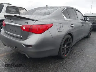 2014 Infiniti Q50 with VIN JN1BV7AP5EM688434, listed as a IAAI auction lot 41548512 with 110,846 mi miles. Bid and sale history available at carsss.com. Image 4.