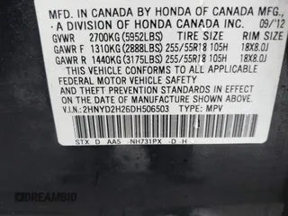 2013 Acura MDX with VIN 2HNYD2H26DH506503, listed as a IAAI auction lot 41567431 with 201,950 mi miles. Bid and sale history available at carsss.com. Image 9.