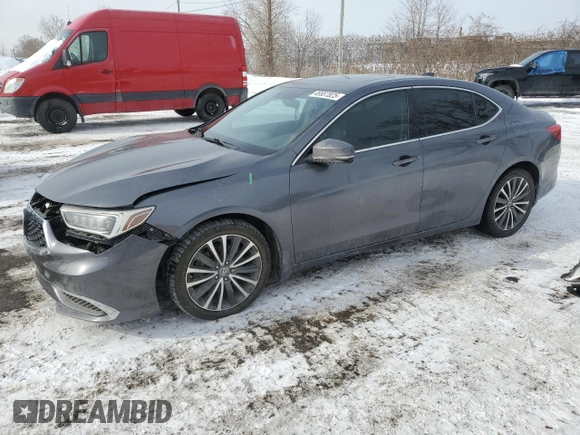 2018 Acura TLX Technology z VIN 19UUB3F5XJA802956, wystawiony jako Copart lot #46687825 z przebiegiem Nie podano mil oraz Szkoda całkowita • Salvage title. Historia ofert i sprzedaży dostępna na DreamBid. Obrazek 1.