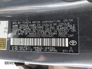 2007 Toyota Prius z VIN JTDKB20U273203420, wystawiony jako IAAI lot #42120951 z przebiegiem 261 452 mil mil oraz . Historia ofert i sprzedaży dostępna na DreamBid. Obrazek 9.