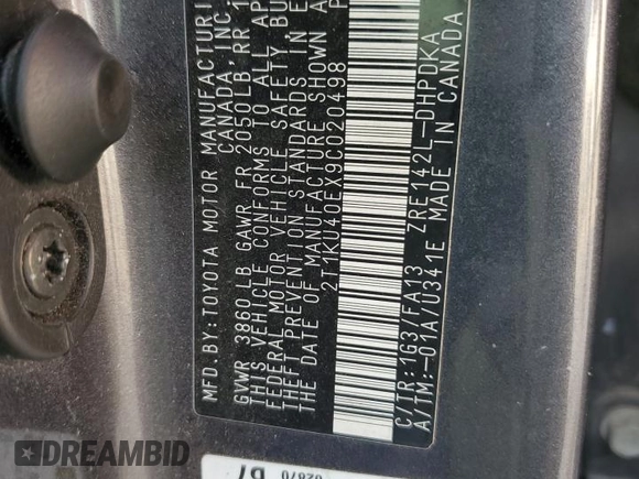 2009 Toyota Matrix with VIN 2T1KU40EX9C020498, listed as a Copart auction lot 54987845 with 159,800 mi miles and Clean Title. Bid and sale history available at DreamBid. Image 12.