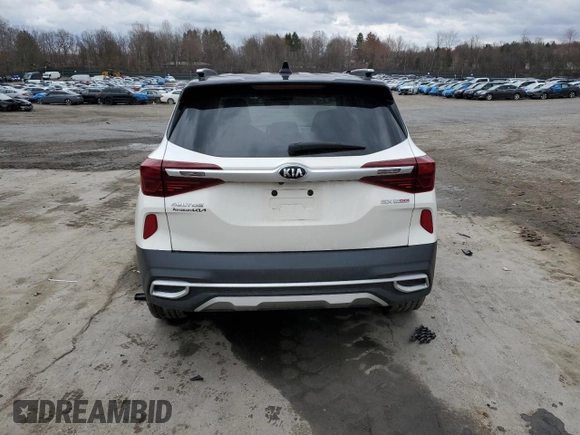2021 Kia Seltos SX with VIN KNDETCA22M7116568, listed as a Copart auction lot 51619985 with 50,065 mi miles and Salvage Title. Bid and sale history available at carsss.com. Image 6.