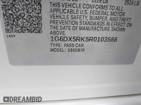 2024 Cadillac CT5 Luxury с VIN 1G6DX5RK5R0103588, выставлен на аукционе IAAI как лот 42155813 с пробегом 59 048 миль миль и . История ставок и продаж доступна на DreamBid. Изображение 9.