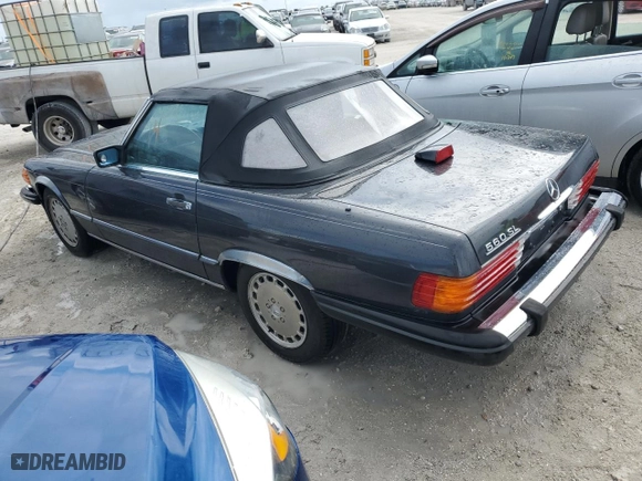 1987 Mercedes-Benz 560 Series 560SL with VIN WDBBA48D9HA060044, listed as a Copart auction lot 76965694 with NaN miles and Non Repairable. Bid and sale history available at carsss.com. Image 2.