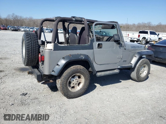 2001 Jeep Wrangler SE with VIN 1J4FA29P21P329675, listed as a Copart auction lot 45634015 with 191,625 mi miles and Salvage Title. Bid and sale history available at carsss.com. Image 3.