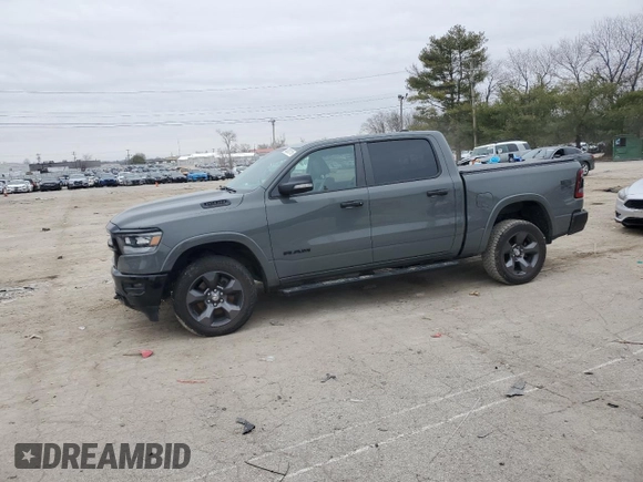 2020 Ram 1500 Big Horn with VIN 1C6SRFFT4LN384060, listed as a Copart auction lot 43800115 with 90,014 mi miles and Salvage title. Bid and sale history available at DreamBid. Image 1.