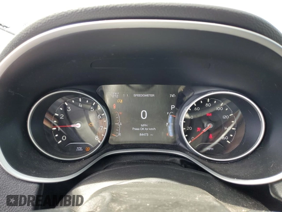 2019 Jeep Compass Latitude with VIN 3C4NJDBBXKT792396, listed as a Copart auction lot 53623435 with 84,473 mi miles and Salvage title. Bid and sale history available at DreamBid. Image 9.