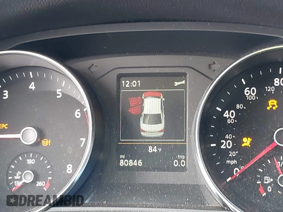 2019 Volkswagen Passat 2.0T Wolfsburg Edition with VIN 1VWLA7A34KC012694, listed as a IAAI auction lot 41579392 with 80,846 mi miles. Bid and sale history available at carsss.com. Image 7.