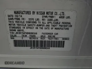 2014 Infiniti Q50 Sport with VIN JN1BV7APXEM688249, listed as a Copart auction lot 46848235 with 108,870 mi miles and Salvage Title. Bid and sale history available at DreamBid. Image 12.