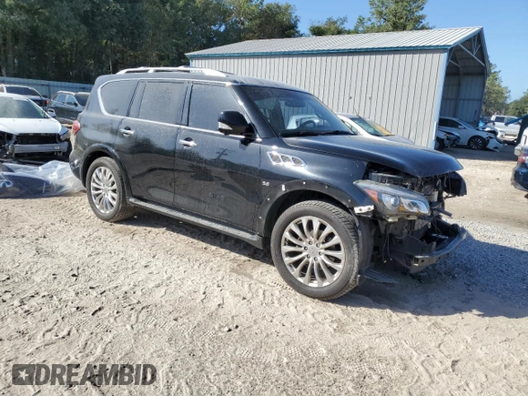 2016 Infiniti QX80 with VIN JN8AZ2NF1G9612303, listed as a Copart auction lot 75698364 with 110,847 mi miles and Salvage Title. Bid and sale history available at carsss.com. Image 4.