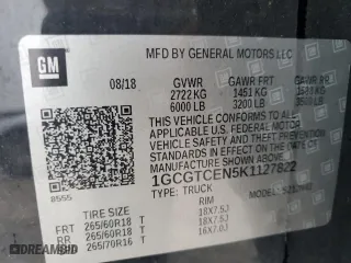 2019 Chevrolet Colorado 4WD LT with VIN 1GCGTCEN5K1127822, listed as a Copart auction lot 44759785 with 67,043 mi miles and Salvage Title. Bid and sale history available at carsss.com. Image 13.