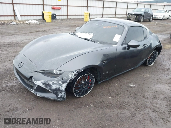 2017 Mazda MX-5 Miata RF Grand Touring with VIN JM1NDAM72H0101026, listed as a IAAI auction lot 41296441 with 79,286 mi miles. Bid and sale history available at carsss.com. Image 2.