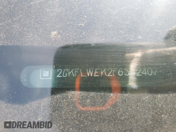 2015 GMC Terrain SLE z VIN 2GKFLWEK2F6342407, wystawiony jako Copart lot #53794385 z przebiegiem 98 516 mil mil oraz Szkoda całkowita • Salvage title. Historia ofert i sprzedaży dostępna na DreamBid. Obrazek 12.