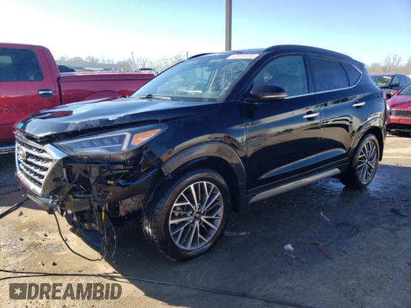 2019 Hyundai Tucson Ultimate with VIN KM8J3CAL0KU932132, listed as a Copart auction lot 42019195 with 57,385 mi miles and Salvage Title. Bid and sale history available at carsss.com. Image 1.