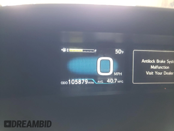 2016 Toyota Prius Four with VIN JTDKARFU2G3525333, listed as a Copart auction lot 50138815 with 105,879 mi miles and Salvage Title. Bid and sale history available at DreamBid. Image 9.