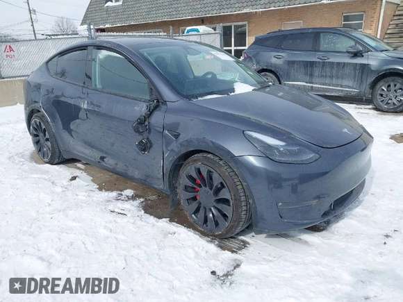 2023 Tesla Model Y Performance with VIN 7SAYGDEF0PF898181, listed as a IAAI auction lot 41577666 with 19,051 mi miles and . Bid and sale history available at DreamBid. Image 1.