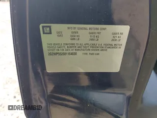 2008 Pontiac Grand Prix z VIN 2G2WP552681164838, wystawiony jako IAAI lot #42492584 z przebiegiem 146 305 mil mil oraz . Historia ofert i sprzedaży dostępna na DreamBid. Obrazek 9.