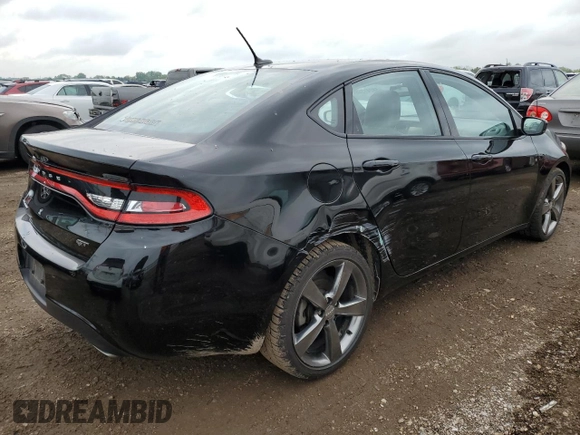 2014 Dodge Dart GT with VIN 1C3CDFEB2ED914446, listed as a Copart auction lot 58241365 with 62,688 mi miles and Salvage title. Bid and sale history available at DreamBid. Image 3.