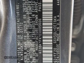 2012 Toyota Camry SE with VIN 4T1BK1FK1CU005606, listed as a Copart auction lot 53288485 with 220,260 mi miles and Salvage Title. Bid and sale history available at carsss.com. Image 12.