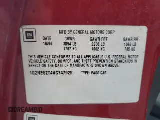 1997 Pontiac Grand Am SE with VIN 1G2NE52T4VC747929, listed as a Copart auction lot 43959975 with 142,673 mi miles and Salvage Title. Bid and sale history available at carsss.com. Image 12.