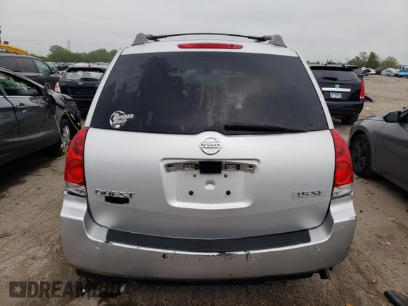 2004 Nissan Quest SE z VIN 5N1BV28U74N325634, wystawiony jako Copart lot #54238404 z przebiegiem Nie podano mil oraz Szkoda całkowita • Salvage title. Historia ofert i sprzedaży dostępna na DreamBid. Obrazek 6.