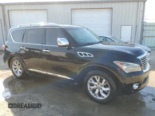2012 Infiniti QX56 8-passenger with VIN JN8AZ2NC7C9316699, listed as a Copart auction lot 74810114 with 188,879 mi miles and Salvage Title. Bid and sale history available at carsss.com. Image 4.