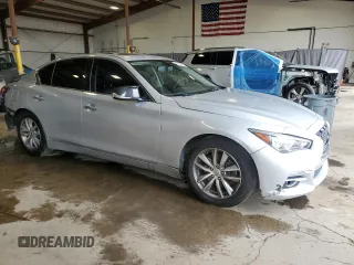 2015 Infiniti Q50 Sport with VIN JN1BV7AR5FM398763, listed as a Copart auction lot 60821115 with Not provided miles and Salvage title. Bid and sale history available at DreamBid. Image 4.