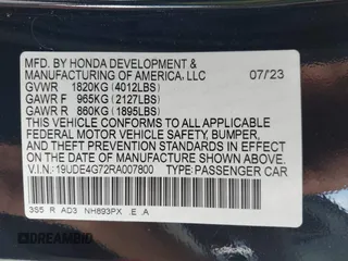 2024 Acura Integra Technology with VIN 19UDE4G72RA007800, listed as a IAAI auction lot 41953759 with 10,518 mi miles and . Bid and sale history available at carsss.com. Image 9.