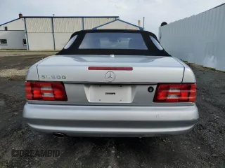 2001 Mercedes-Benz SL 500 with VIN WDBFA68F31F196516, listed as a Copart auction lot 50635005 with 61,682 mi miles and Salvage title. Bid and sale history available at DreamBid. Image 6.