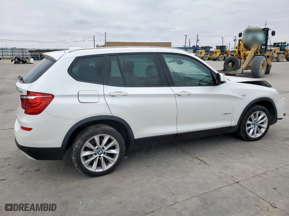 2017 BMW X3 sDrive28i with VIN 5UXWZ7C56H0U45479, listed as a Copart auction lot 46176365 with 0 mi miles and Salvage Title. Bid and sale history available at carsss.com. Image 3.