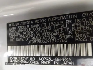 2009 Toyota Yaris с VIN JTDBT903391310763, выставлен на аукционе IAAI как лот 42348133 с пробегом 156 432 миль миль и . История ставок и продаж доступна на DreamBid. Изображение 9.