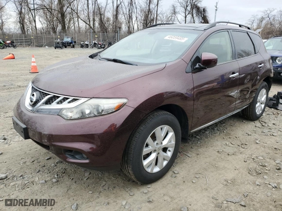 2014 Nissan Murano SL with VIN JN8AZ1MU4EW406286, listed as a Copart auction lot 46059485 with 89,633 mi miles and Salvage Title. Bid and sale history available at carsss.com. Image 1.