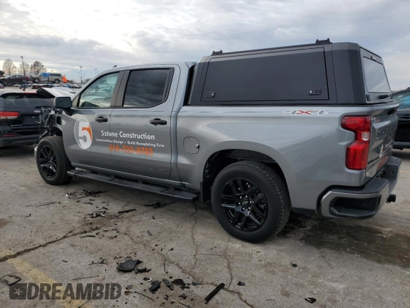 2023 Chevrolet Silverado 1500 Custom with VIN 1GCPDBEK3PZ142177, listed as a Copart auction lot 84017994 with 21,862 mi miles and Salvage Title. Bid and sale history available at DreamBid. Image 2.
