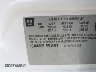 2015 Buick LaCrosse Leather with VIN 1G4GB5GR1FF219867, listed as a IAAI auction lot 41908458 with 131,747 mi miles and . Bid and sale history available at DreamBid. Image 9.