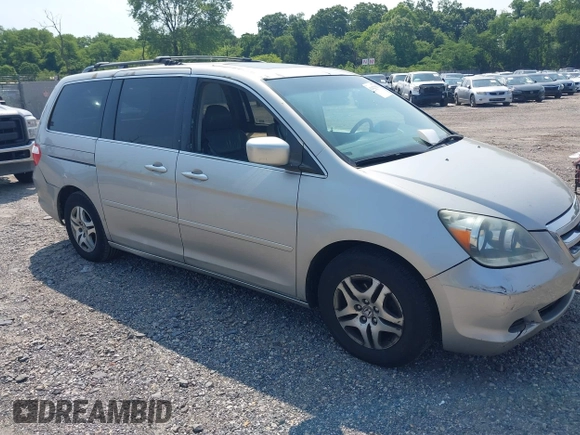 2005 Honda Odyssey EX-L z VIN 5FNRL38785B036142, wystawiony jako IAAI lot #42422595 z przebiegiem 190 083 mil mil oraz . Historia ofert i sprzedaży dostępna na DreamBid. Obrazek 1.