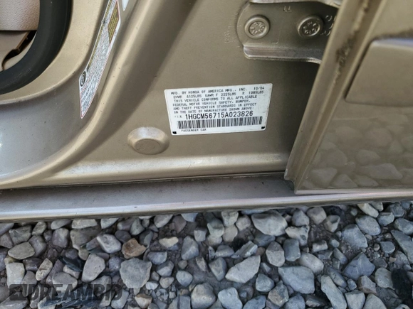 2005 Honda Accord EX with VIN 1HGCM56715A023826, listed as a Copart auction lot 53231475 with Not Provided miles and Salvage Title. Bid and sale history available at DreamBid. Image 13.