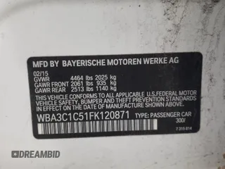 2015 BMW 3 Series 328i z VIN WBA3C1C51FK120871, wystawiony jako Copart lot #58486625 z przebiegiem 99 749 mil mil oraz Czysty tytuł • Clean title. Historia ofert i sprzedaży dostępna na DreamBid. Obrazek 12.