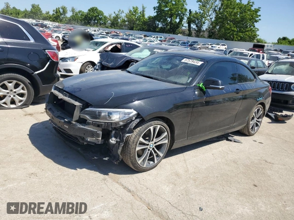 2014 BMW 2 Series 228i with VIN WBA1F5C58EV256093, listed as a Copart auction lot 57579434 with 74,596 mi miles and Salvage title. Bid and sale history available at DreamBid. Image 2.