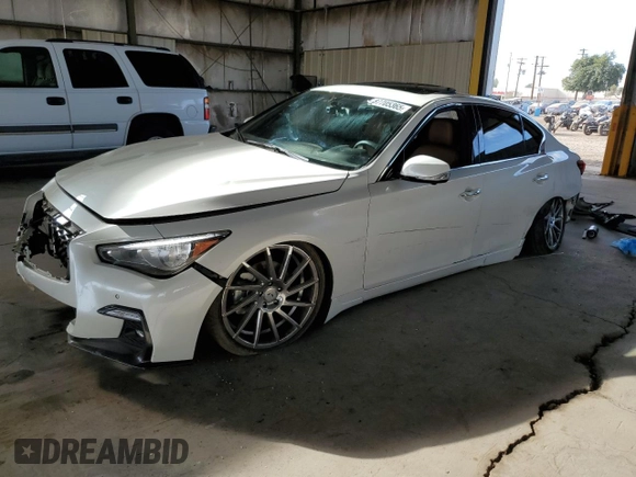 2021 Infiniti Q50 Signature Edition with VIN JN1EV7CP5MM705970, listed as a Copart auction lot 87705365 with Not provided miles and Salvage title. Bid and sale history available at DreamBid. Image 1.
