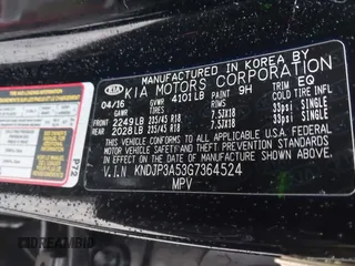 2016 Kia Soul + with VIN KNDJP3A53G7364524, listed as a IAAI auction lot 41849582 with 109,088 mi miles. Bid and sale history available at carsss.com. Image 9.