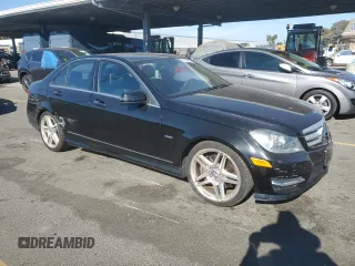2012 Mercedes-Benz C 350 Sport with VIN WDDGF5HB6CR199867, listed as a Copart auction lot 75015004 with 92,570 mi miles and Salvage Title. Bid and sale history available at DreamBid. Image 4.