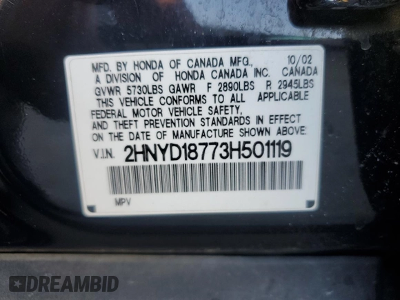 2003 Acura MDX Touring Pkg RES with VIN 2HNYD18773H501119, listed as a Copart auction lot 79917754 with 139,639 mi miles and Salvage Title. Bid and sale history available at carsss.com. Image 14.