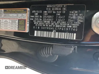 2023 Kia Sorento LX with VIN 5XYRG4LC7PG197740, listed as a Copart auction lot 48321105 with 91,714 mi miles and Salvage Title. Bid and sale history available at carsss.com. Image 14.