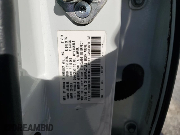 2015 Acura TLX V6 with VIN 19UUB2F38FA010465, listed as a Copart auction lot 49511815 with 153,232 mi miles and Salvage Title. Bid and sale history available at carsss.com. Image 12.