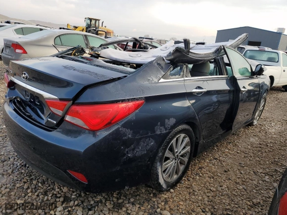 2014 Hyundai Sonata SE with VIN 5NPEC4AC5EH840041, listed as a Copart auction lot 85041574 with 0 mi miles and Non Repairable. Bid and sale history available at carsss.com. Image 3.