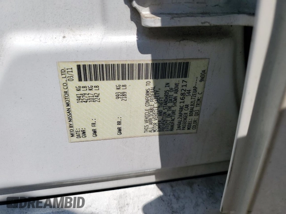 2011 Nissan Altima S with VIN 1N4AL2AP4BC168217, listed as a Copart auction lot 60029125 with 198,899 mi miles and Salvage title. Bid and sale history available at DreamBid. Image 12.