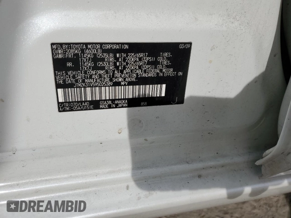 2009 Toyota RAV4 Ltd with VIN JTMZK31V595025389, listed as a Copart auction lot 45314695 with 193,817 mi miles and Salvage Title. Bid and sale history available at carsss.com. Image 15.
