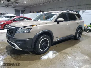 2023 Nissan Pathfinder SV with VIN 5N1DR3BD8PC212514, listed as a Copart auction lot 44709455 with 49,497 mi miles and Salvage Title. Bid and sale history available at carsss.com. Image 1.